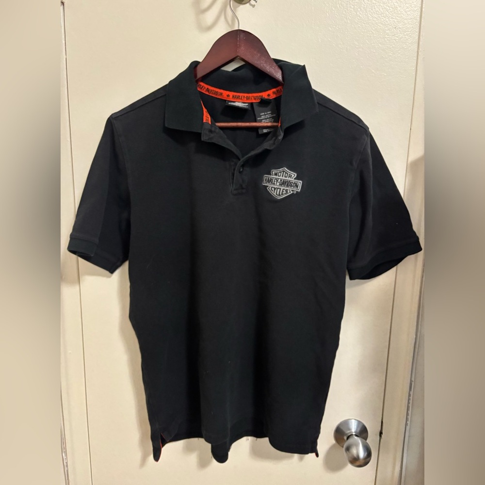 Harley Davidson Golf Shirt Polo Black Size M
